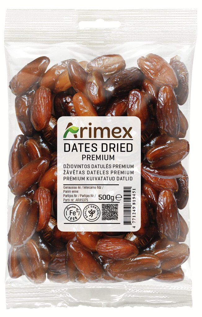 Datlid ARIMEX, siirupis, kivideta, 500 g цена и информация | Pähklid, seemned, kuivatatud puuviljad | kaup24.ee