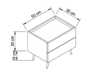Öölaud metallist jalgadega must/pähkel Loly цена и информация | Прикроватные тумбочки | kaup24.ee