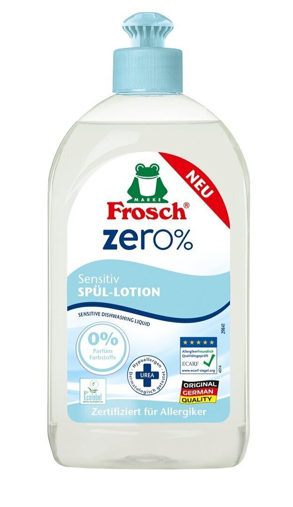 Nõudepesuvahend Frosch Zero 500ml цена и информация | Nõudepesuvahendid | kaup24.ee