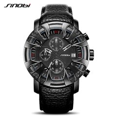 Sinobi Creative Car Design Nahast Meeste Käekellad Canlender Man Quartz Wristwacth hind ja info | Meeste käekellad | kaup24.ee