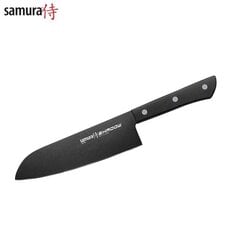 Samura SHADOW Универсальный Santoku нож с Черным антипригарным покрытием 7.0"/175 мм из AUS 8 Японской стали 59 HRC цена и информация | Подставка для ножей Tescoma Woody, 21 см | kaup24.ee