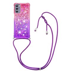 Совместимый с Motorola Moto G Stylus 2022 чехол Glitter Bling Sparkle Soft TPU бампер защитный чехол со шнурком - розовый и фиолетовый цена и информация | Чехлы для телефонов | kaup24.ee