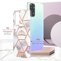 Ühildub Xiaomi Redmi Note 11 ümbrisega silikoonist marmorist lillega elegantne põrutuskindel telefoni kate - kroon hind ja info | Telefoni kaaned, ümbrised | kaup24.ee