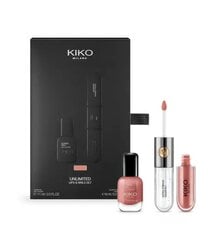 Набор для макияжа Kiko Milano: стойкий двусторонний блеск для губ без ограничения двойного касания и лак для ногтей цена и информация | Помады, бальзамы, блеск для губ | kaup24.ee