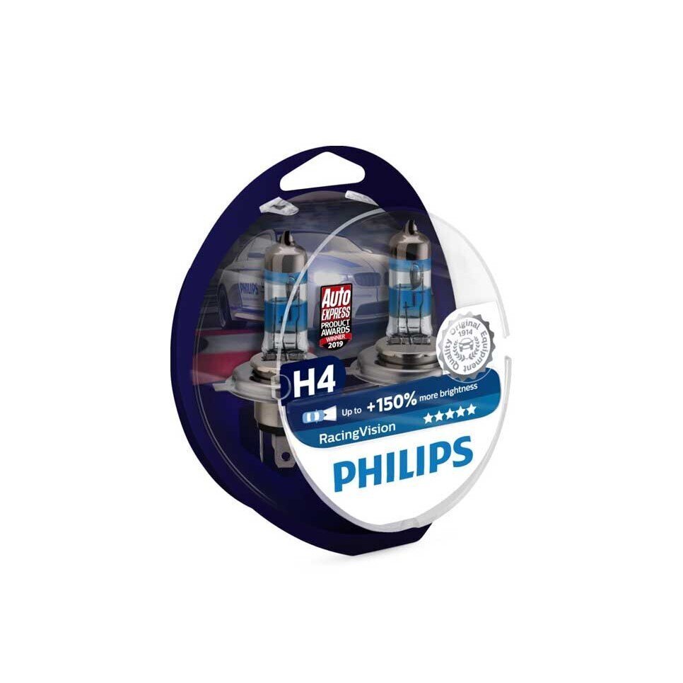 Pirnide komplekt Philips H4 12V/60/55W +150% Racing Vision 12342RVS2 hind ja info | Autopirnid | kaup24.ee