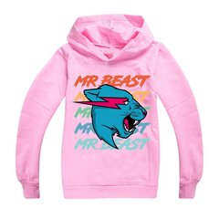 Mr Beast Boys Girls Hoodie Pulovers, Ikdienas Hoodie, Kokvilnas tops, Pusaudžu džemperis ar kapuci цена и информация | Рубашки для мальчиков | kaup24.ee