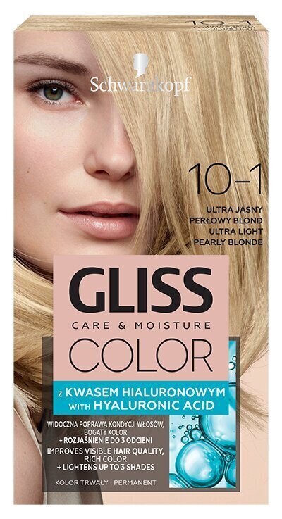 Juuksevärv Schwarzkopf GLISS COLOR 10-1 Eriti hele pärlmutter hind ja info | Juuksevärvid | kaup24.ee