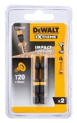 Otsikud Dewalt Torsion T20x50mm 2 tk - DT70533T hind ja info | Käsitööriistad | kaup24.ee