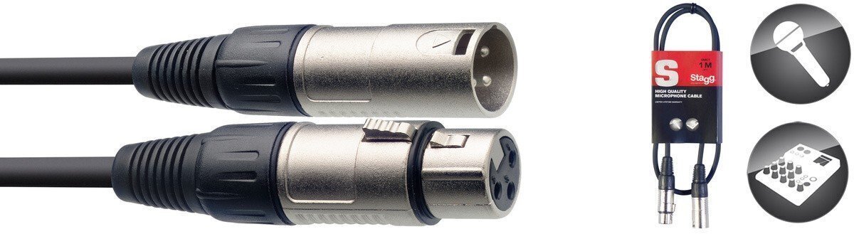 Stagg SMC1, XLR, 1 m hind ja info | Kaablid ja juhtmed | kaup24.ee