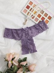 Floral Lace Bow Decor String Pesu·Mauve Purple·S hind ja info | Naiste plätud ja sussid | kaup24.ee