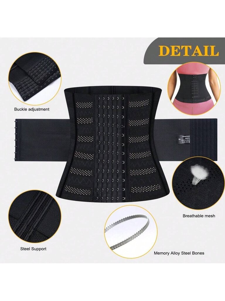 1tk Wrap Waist Trainer Double Belt Faja Body Shaper Korsett Shapewear Salendav Sheath Woman Flat pinguldab kõhtu Sünnitusjärgne Sheath talje treenija kehakujundaja · Must·XL hind ja info | Värvid | kaup24.ee