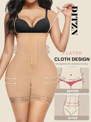 1 tk Compressing Full Shapewear Body Size Plus Size kõrge vöökohaga Body Shaper Control Faja Shorts Waist Trainer Vöö·Aprikoos·S hind ja info | Vormiv pesu | kaup24.ee