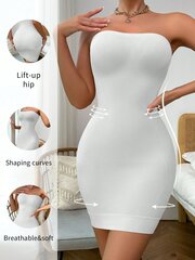 1tk õmblusteta ühevärviline Bodycon Bandeau kleit·valge·S hind ja info | Seelikud | kaup24.ee