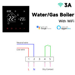 Tuya Wifi Smart Thermostat LCD-ekraan puutetundlik ekraan elektrilise põrandakütte jaoks. Vee-/gaasikatla temperatuuri kaugjuhtimispult - Nutikas temperatuurijuhtimissüsteem hind ja info | Smart TV tarvikud | kaup24.ee