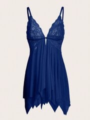 Kawaii Contrast Lace Asümmeetrilised äärised stringiga·Royal Blue·L hind ja info | Naiste aluspüksid | kaup24.ee