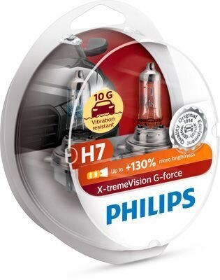Pirnid Philips H7 12V/55W +130% X-treme Vision G-Force (2 tk) hind ja info | Autopirnid | kaup24.ee