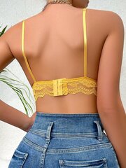 Floral Lace Scallop Trim Bralette·Yellow·M hind ja info | Rinnahoidjad | kaup24.ee