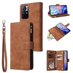 Совместимость с Xiaomi Poco M4 Pro 5g Premium Pu Leather Магнитная сумка на молнии Карман для карточек Чехол цена и информация | Чехлы для телефонов | kaup24.ee