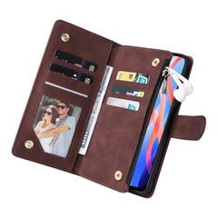 Совместимость с Xiaomi Poco M4 Pro 5g Premium Pu Leather Магнитная сумка на молнии Карман для карточек Чехол цена и информация | Чехлы для телефонов | kaup24.ee