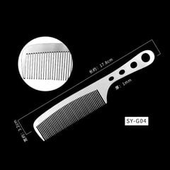 1PC ium Steel Comb Professionaalne salong Juuksuri Juuksur Antistaatiline Barbers Comb Ultra õhuke juuksehari meestele hind ja info | Juuksesirgendajad ja koolutajad | kaup24.ee