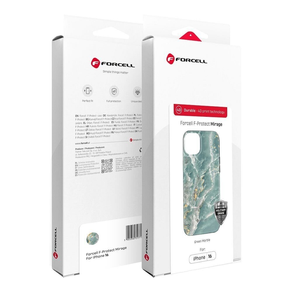 Forcell F-Protect Mirage MagSafe iPhone 16 Pro Max (6,9") - Roheline marmor цена и информация | Telefoni kaaned, ümbrised | kaup24.ee