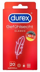 Durex презервативы Gefühlsecht Classic, 20 шт. цена и информация | Презервативы | kaup24.ee