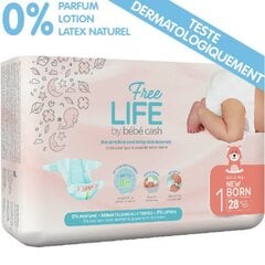 Подгузники Freelife Bebe Cash 2–4 кг, 28 шт. цена и информация | Пеленки | kaup24.ee