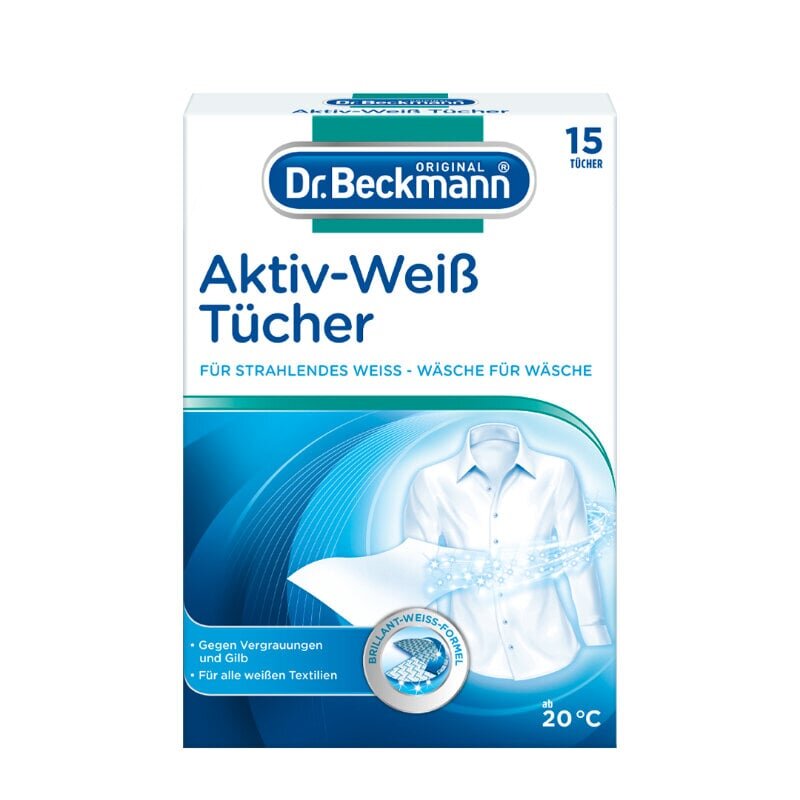 Valgenduslapid masinpesuks Dr. Beckmann 15tk hind ja info | Pesuvahendid | kaup24.ee