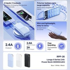 REMAX RPP-26 20000mAh, белый цена и информация | Зарядные устройства Power bank | kaup24.ee