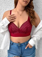 Plus Contrast Lace juhtmevaba rinnahoidja·Burgundy·110F цена и информация | Бюстгальтеры | kaup24.ee