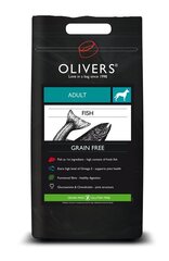 Olivers беззерновой рацион с лососем Adult Fish Grain Free M, 4кг цена и информация | Сухой корм для собак | kaup24.ee