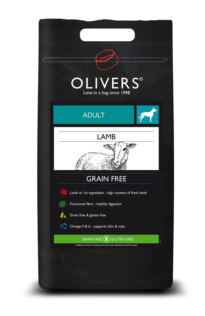 Täistoit koertele, Olivers Adult Lamb Grain Free M, 4kg цена и информация | Kuivtoit koertele | kaup24.ee