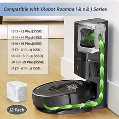 Komplektis 12 asendustolmukotti iRobot Roomba i7 i7+ i3 i3+ i4 i4+ i6 i6+ i8 i8+ i1 i1+ j7 j7+/Plus S9 S9+ I & S & J seeria roboti tolmuimeja osad hind ja info | Tolmuimejate lisatarvikud | kaup24.ee