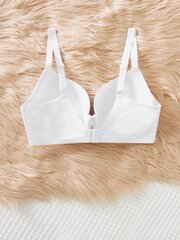 Pluss Bow Rhinestone Detail Push Up Bra·White·95D цена и информация | Нательные женские майки | kaup24.ee