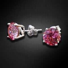 Hõbedased kõrvarõngad "Junona (Fancy Pink)" Swarovski Zirconia Pure Brilliance kristallidega DS03A210 hind ja info | Kõrvarõngad | kaup24.ee