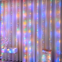 (3M(L)x2M(K) 200 LEDSMultivärviline)Kardinate vanik Fairy String Lights jõulukaunistus USB kaugjuhtimispult Pühade valgustus Peo pulmade jõulukaunistused цена и информация | Рождественские украшения | kaup24.ee