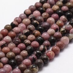 Helmed Looduslikud Rhodonite 4mm, Roosa 91tk/niit hind ja info | Ehete valmistamine, helmestamine | kaup24.ee