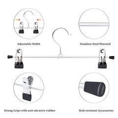Вешалка для брюк, джинсов - с зацепами-крокодилами, металл. Длина 400 мм цена и информация | Вешалки для одежды | kaup24.ee