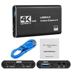 1080P 60 Hz Videohõivekaart Koos Silmusväljundiga 4K Hdmi-Ühilduv Usb3.0-Ga Salvestamine Arvuti Jaoks Xbox Ps3 Mängu Otseülekanne hind ja info | USB jagajad, adapterid | kaup24.ee