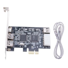 Pcie Firewire Pci-E 2A+1 Mini-A 1394A Videohõivekaart Via Vt6308p Kiibi Tugi Ieee1394 400 Mbit 2+1 Port Phy hind ja info | USB jagajad, adapterid | kaup24.ee