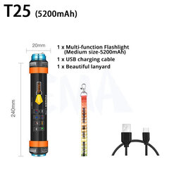 1-2 tk 7800 mAh USB laetav LED matkalamp Telk matkalatern IP68 veekindel matkamine töötav kalapüük SOS taskulambi valgustuslambid hind ja info | Jõulutuled | kaup24.ee