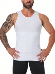 Meeste soliidne Shapewear tanktop·valge·XL hind ja info | Meeste T-särgid | kaup24.ee