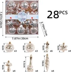 28 tk jõulupuu rippuvate pallide komplekt pallide kaunistuseks galvaniseeritud pallid kinkekarbi komplekt šampanja hind ja info | Aplikatsioonid, dekoratsioonid, kleebised | kaup24.ee