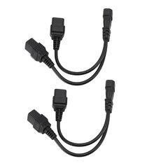 Toitejuhtme jaoturi adapter IEC 320 C14 kuni IEC320 C19 Kahesuunaline toitepikendusjuhe laualampide kõlarite jaoks hind ja info | USB jagajad, adapterid | kaup24.ee