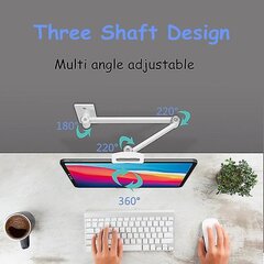 Pika käega seinakinnitusega tahvelarvuti alus, mitme nurgaga reguleeritav kolme võlli disainiga alumiiniumist mobiiltelefoni seinakinnitushoidik iPhone Ipadi jaoks цена и информация | Сумки, держатели для телефонов | kaup24.ee