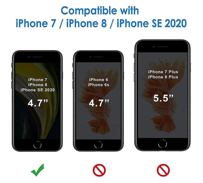 Korpus Iphone Se 2. põlvkonna, Iphone 8 ja Iphone 7 jaoks, 4,7-tolline, kriimustusvastane selge tagakülg (hall) hind ja info | Telefoni kaaned, ümbrised | kaup24.ee