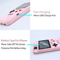 Gameboy ümbris iPhone'ile, retro 3d telefoniümbris mängukonsool 36 klassikalise mänguga, värvilise ekraaniga põrutuskindel videomängutelefoni ümbris iPhone'i jaoks (Iphone jaoks цена и информация | Чехлы для телефонов | kaup24.ee