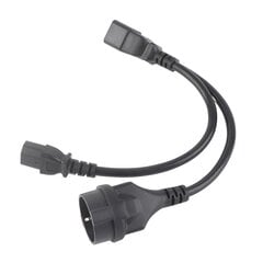 IEC320 C13 kuni C20 toitekaabel ühekordne tugevdus 1 in 2 väljund leegiaeglustav PVC korpus IEC320 Y jaoturkaabel hind ja info | USB jagajad, adapterid | kaup24.ee