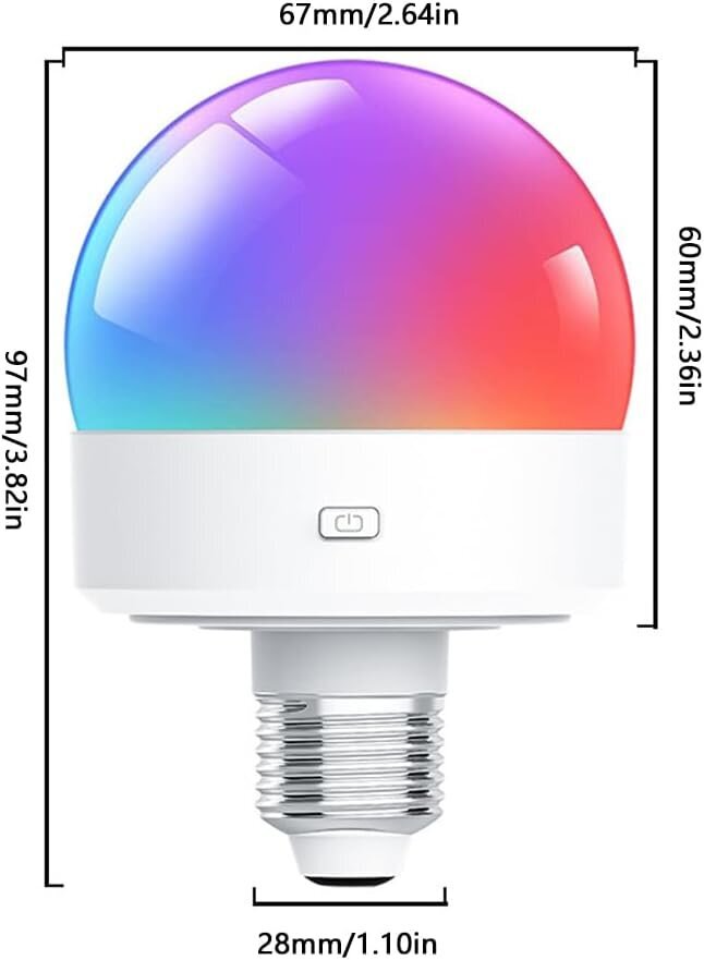 Laetavad lambipirnid, 1800 mAh akupirnid kaugjuhtimispuldiga, reguleeritav värvimuutev RGB valgus, mis töötab ilma elektrita, E26 eemaldatav laadimine цена и информация | Lastetoa valgustid | kaup24.ee