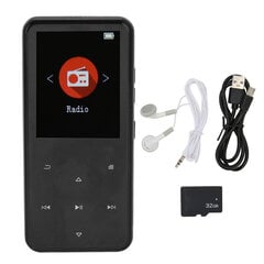 MP3-mängija 2,4-tolline Smart HD mürasummutus puutetundlik nupp FM-raadio 16 GB Bluetooth 5.0 muusikapleier koos mälukaardiga Must 32 GB mälukaart hind ja info | MP3-mängijad, MP4-mängijad | kaup24.ee